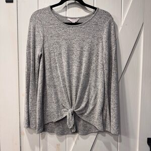 LC Lauren Conrad Heather Gray Long Bell Sleeve Soft Top ~ Size M